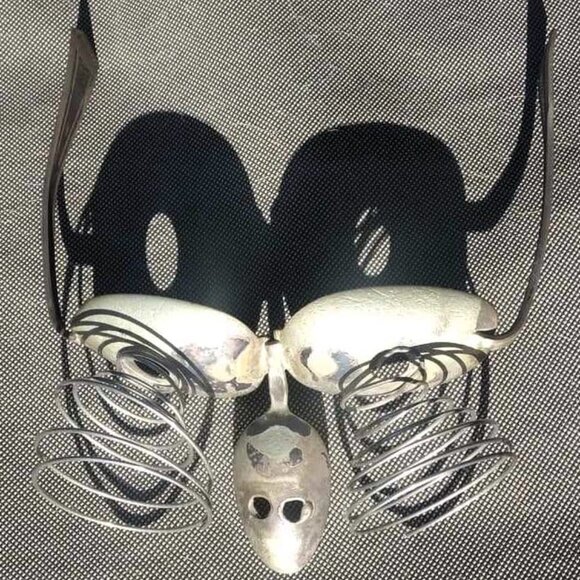 Unique Vintage Handcrafted Steampunk Goggles made from Metal Spoons - Picture 2 of 9